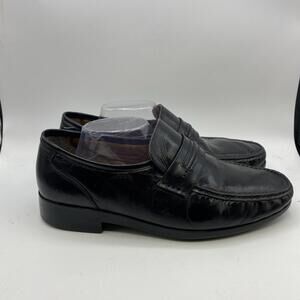 French Shriner Concord Men Black Leather Loafer Dress Shoes 11 W
